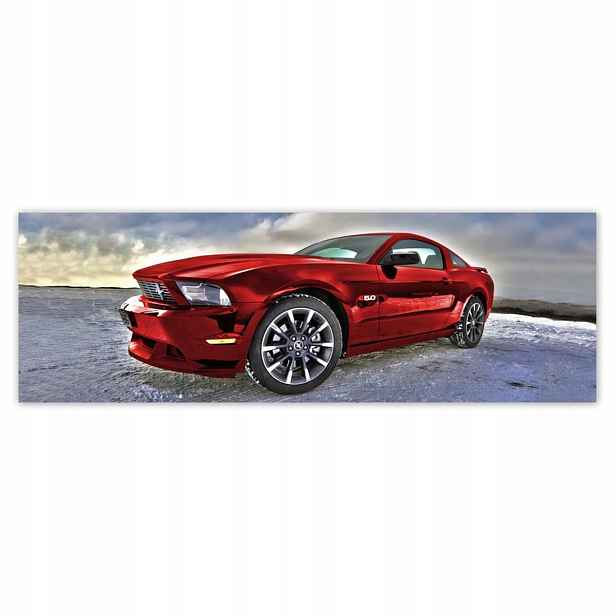 Plakáty 200x66 Červený Mustang Sníh