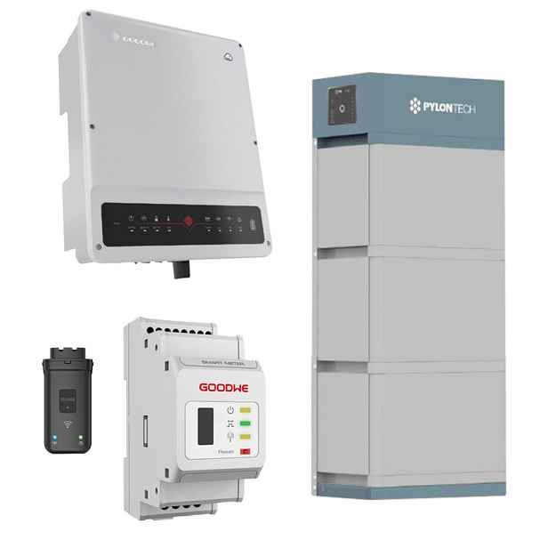 Set hybridního střídače GoodWe 10 kW a baterie Pylontech