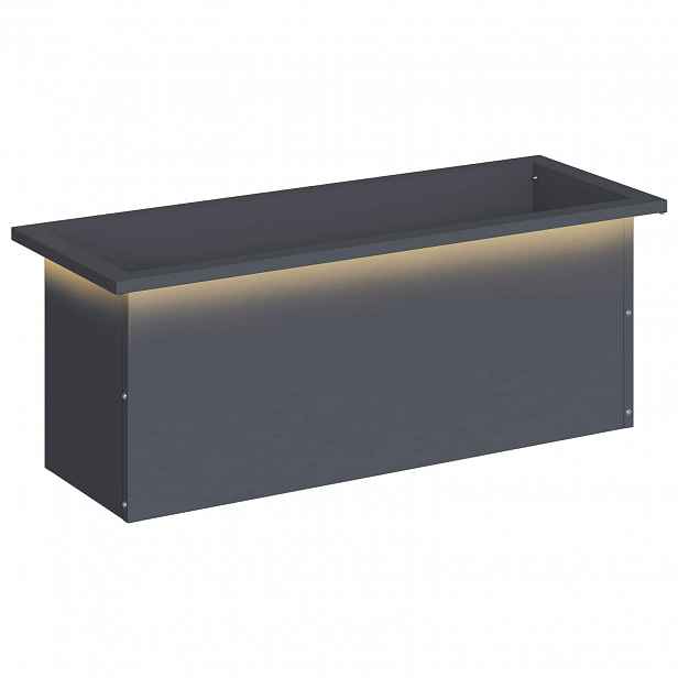 vidaXL Zahradní truhlík s LED osvětlením Antracitová 30 x 80 x 30 cm