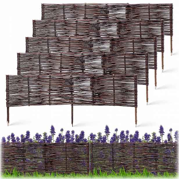 5ks Zahradní Palisáda Proutěná Trávníkový Lem Plot 100x40 cm Set
