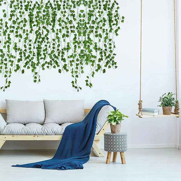 Umělý Břečťan x 48 Kusů 2.1 m Na zeď Balkon Girlanda Umělé listy