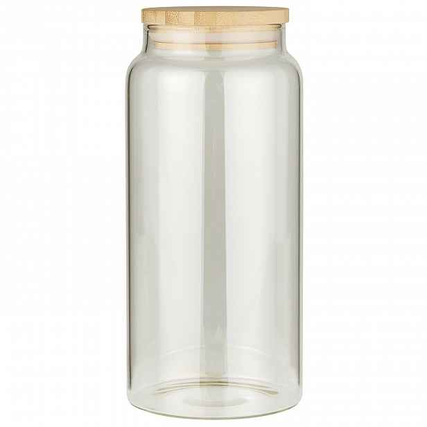 IB Laursen Skleněná dóza na potraviny BAMBOO s bambusovým víkem 1300 ml