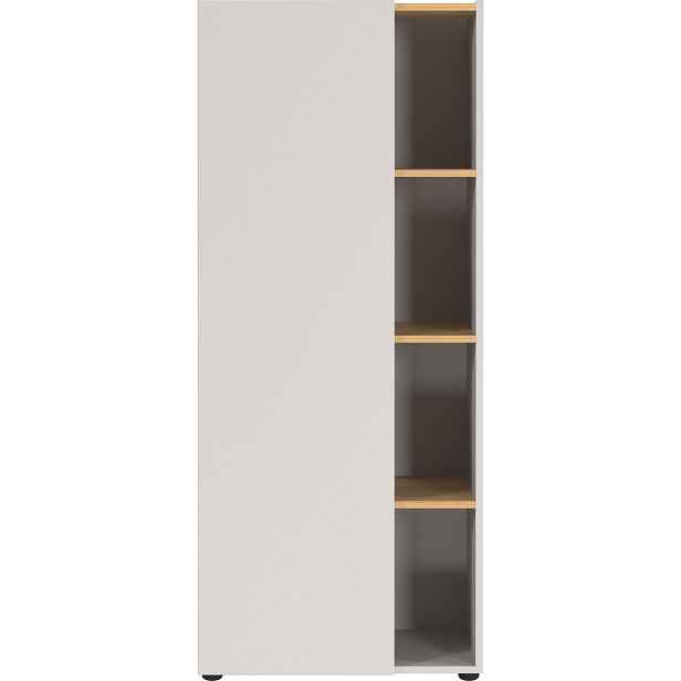 Krémová knihovna v dekoru dubu 61x145x34 cm Adrano – Germania