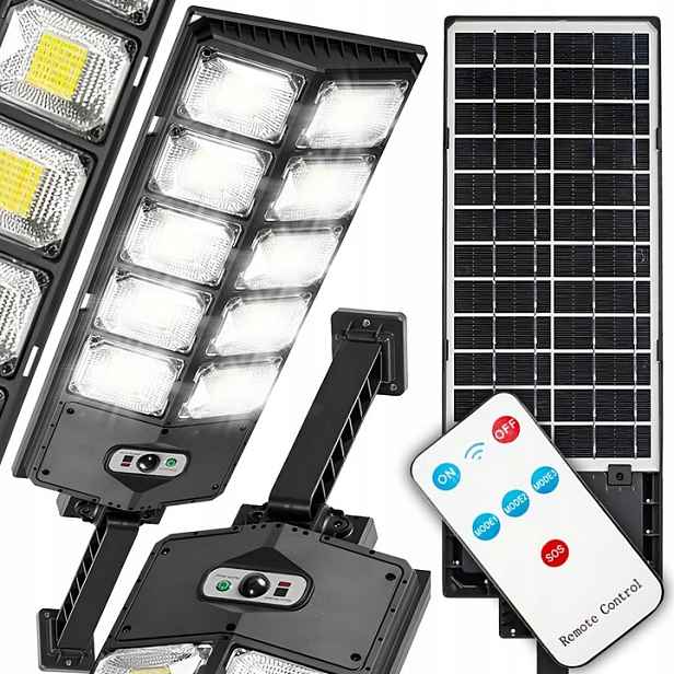 Solární Pouliční Lampa Velký Senzor Pohybu Soumraku Ovladač