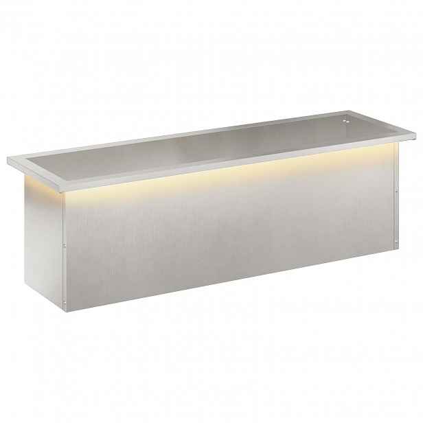vidaXL Zahradní truhlík s LED osvětlením Stříbrná 30 × 100 × 30 cm
