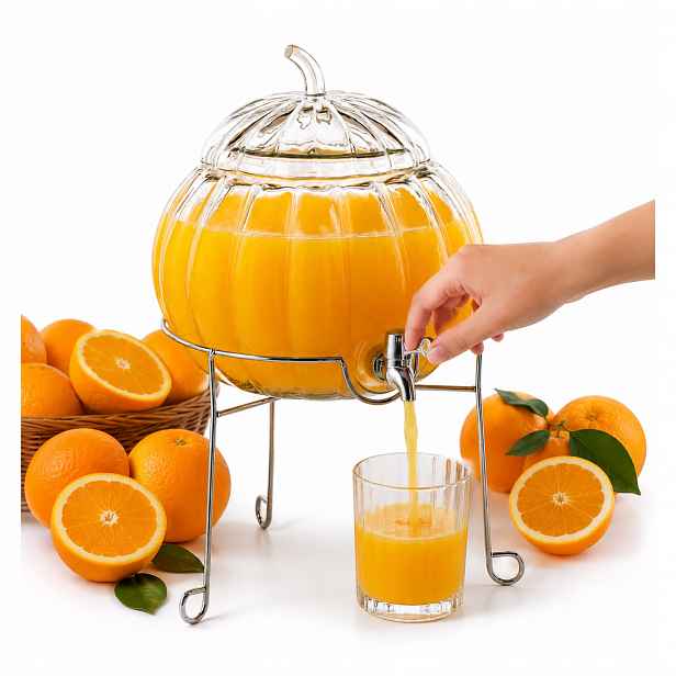 Zavařovací Sklenice s kohoutkem Sklenice ozdobná na vodu limonádu velký džus Dýně 6 l