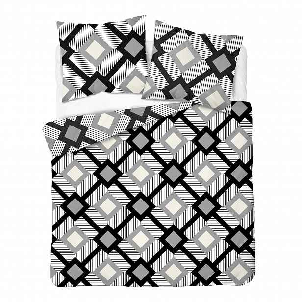 Povlečení 160x200 Geometrická mozaika v odstínech šedé