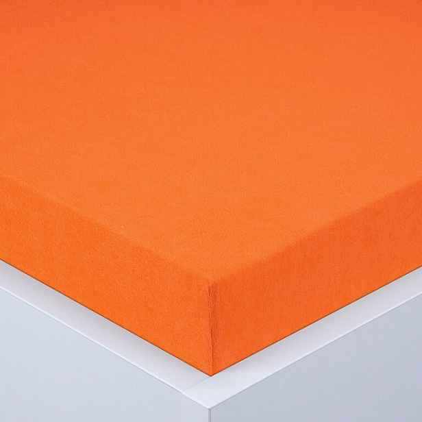 decoDoma Napínací prostěradlo froté EXCLUSIVE oranžové sada 2 ks 90 x 200 cm