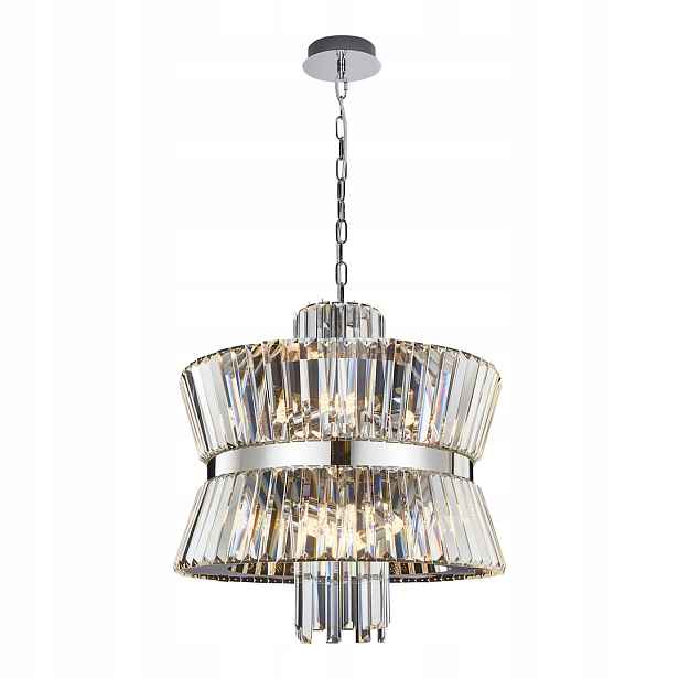 Křišťálový lustr Milagro Aurelia Chrome 12xE14 Průměr 54 cm Nastavitelný