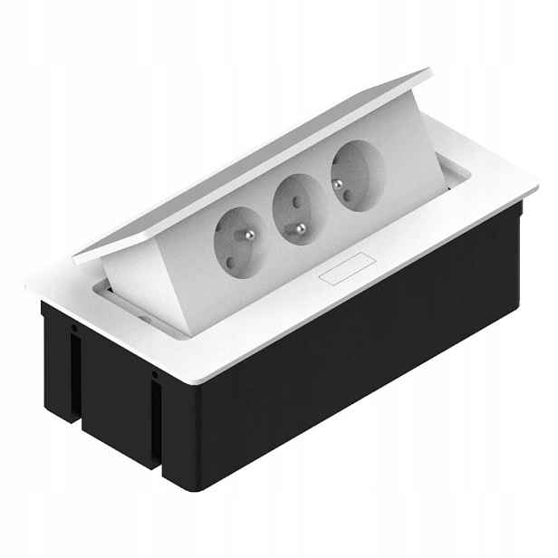 Prodlužovací kabel zasouvací zásuvka Elektrima Rejs 3x230V bílá