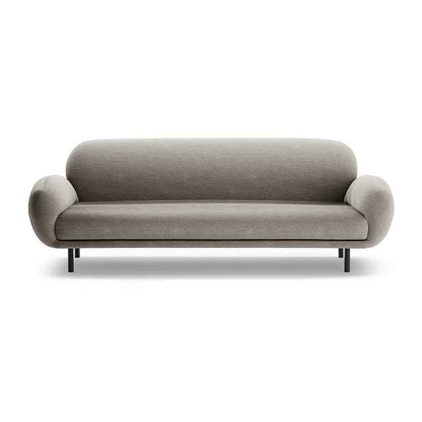 Šedá pohovka z textilie bouclé 208 cm Poppy – Micadoni