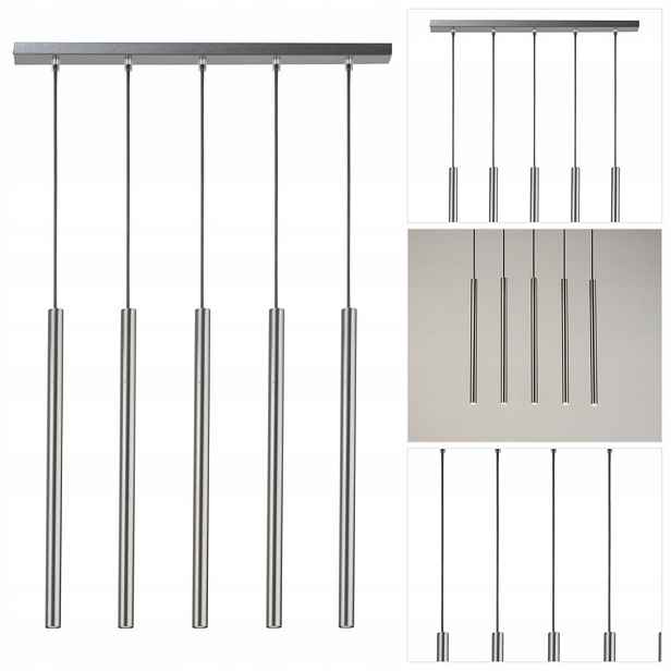 Stříbrná závěsná lampa Sopel 5 zdrojů měkké světlo do kuchyně Sigma Lighting