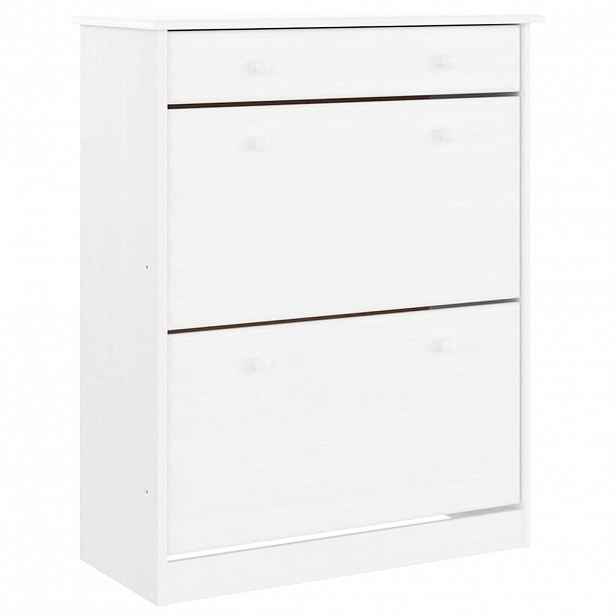 vidaXL Botník ALTA bílý 77 x 35 x 96 cm masivní borové dřevo