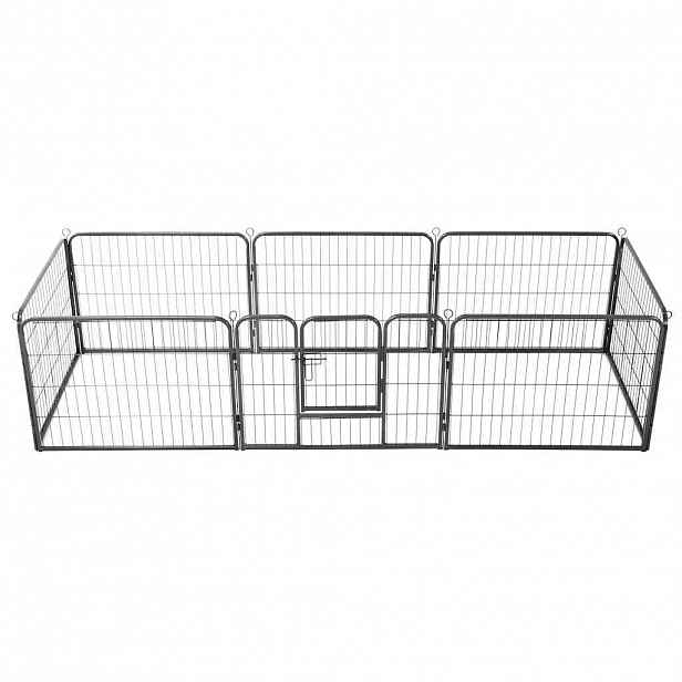 vidaXL Ohrádka pro psy 8 panelů ocelová 60 x 80 cm černá