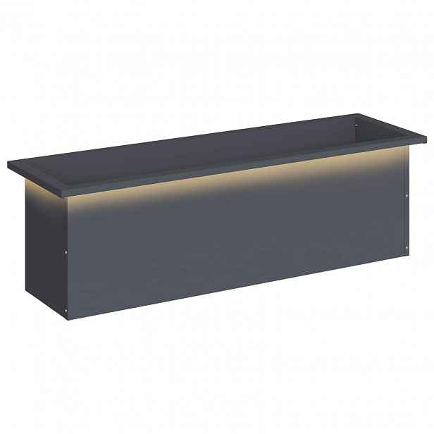 vidaXL Zahradní truhlík s LED osvětlením Antracitová 30 × 100 × 30 cm