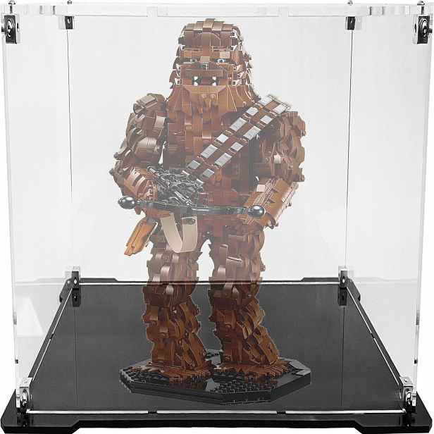 Vitrína s černou základnou pro stavebnici Lego 75371 Star Wars Chewbacca