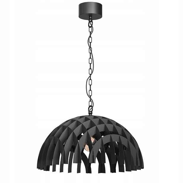 Efektní černá kulatá závěsná lampa 50 cm do obývacího pokoje jídelny Luminex