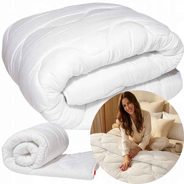 Celoroční Přikrývka 180X200CM Měkká Teplá Antialergická Produkt Polský
