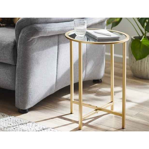 Kulatý odkládací stolek Lagos 39 cm, zlatý