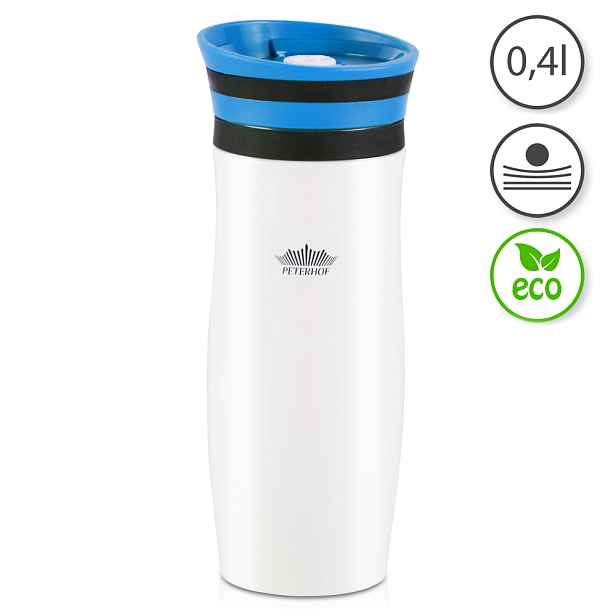 Peterhof PH-12413 termohrnek 0,4L, Sadio, bílo-modrý
