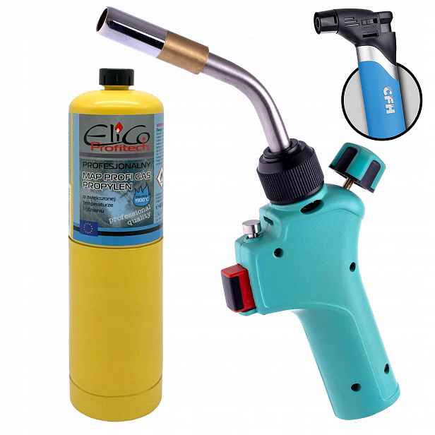 Plynový Hořák Mapp Propan Pro Pájení Turbo 1900°C 1X Láhev Elico+ Cfh
