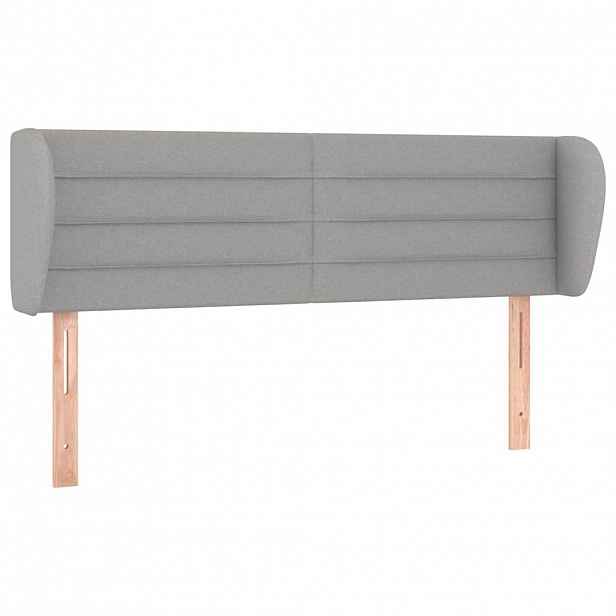 vidaXL Čelo postele typu ušák světle šedé 147x23x78/88 cm textil