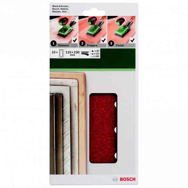 Brusný papír Ř115x230 Mm, 3x G60/ 4x G120/ 3x G180, 14 D