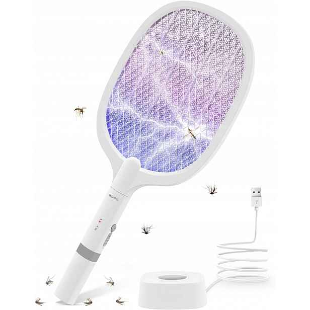 Elektrická Plácačka Na Mouchy 3000V, Nabíjecí, S Uv Lampou, 1800MAH