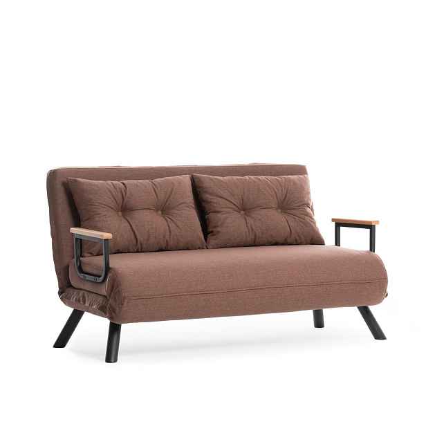 Hanah Home Dvoumístná rozkládací pohovka Seater Sando světle hnědá