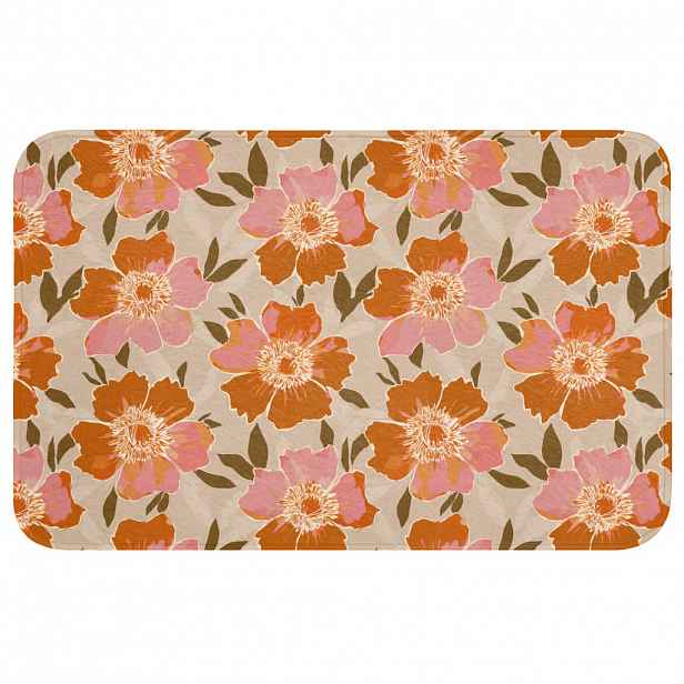 OnlyWow KOUPELNOVÁ PŘEDLOŽKA Květiny - Motiv - Retro 80x50 cm