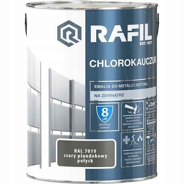 Rafil Chlorokaučuková Smaltovaná Barva 5 L Šedá S Plachtou Ral 7010 Lesk
