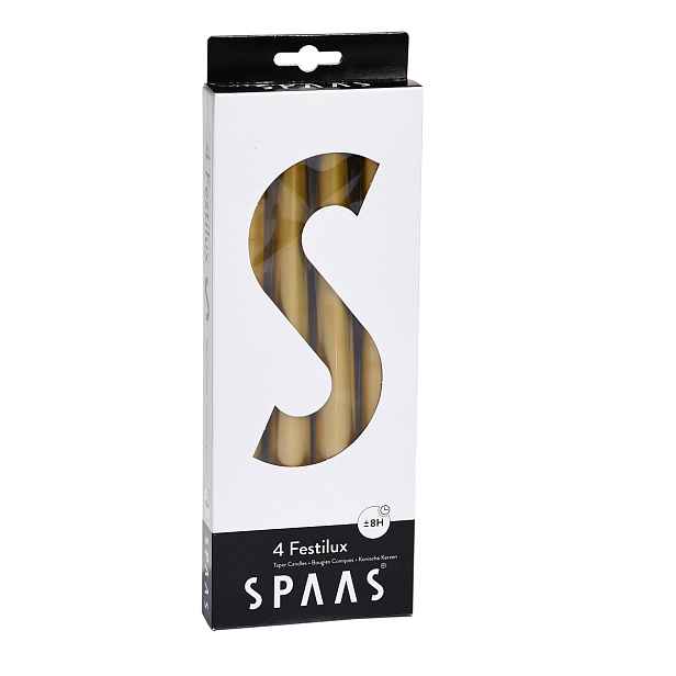 SPAAS Svíčky kónické FESTILUX 25cm 4ks zlatá