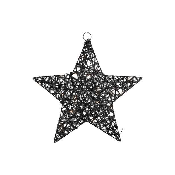 Vánoční dekorace hvězda STARIELLE s LED osvětlením 30 cm, černá