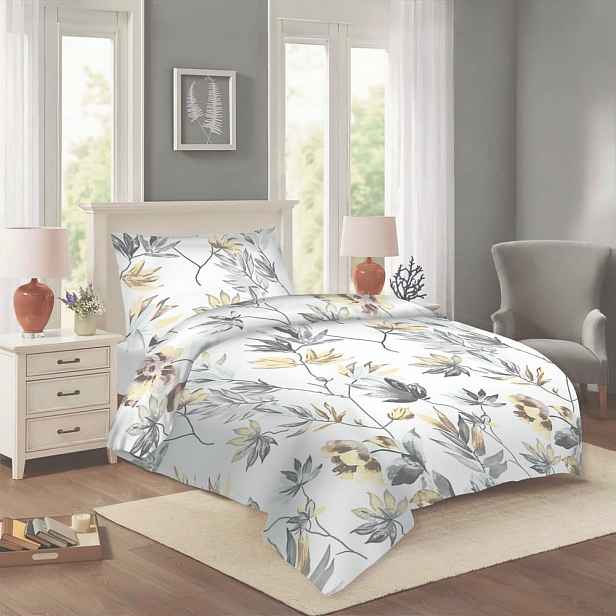 Bílé bavlněné povlečení na jednolůžko 140x200 cm Darina – Cotton House