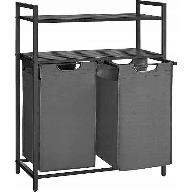 Koš na prádlo Vasagle Ovules Lonels 2 x 46 l černý/šedý