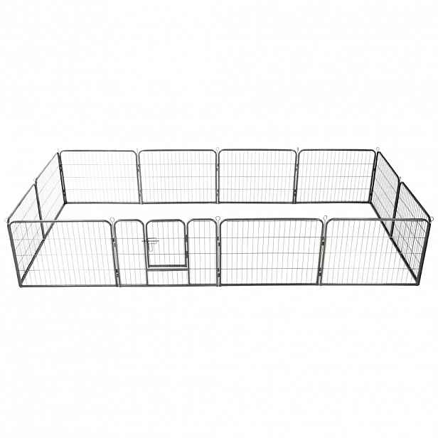 vidaXL Ohrádka pro psy 12 panelů ocelová 80 x 60 cm černá