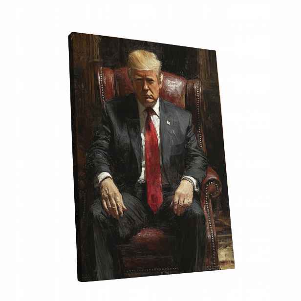 Obraz na plátně Portrét Donalda Trumpa v obývacím pokoji Trumpa dárek 60x80