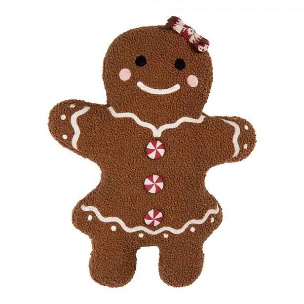 Dekorativní vánoční polštář Perníková holčička Gingerbread - 35*5*44 cm Clayre & Eef