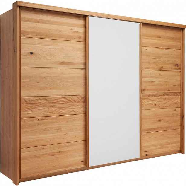 Linea Natura SKŘÍŇ S POSUVNÝMI DVEŘMI, dub, bílá, barvy dubu, 285/216/70 cm