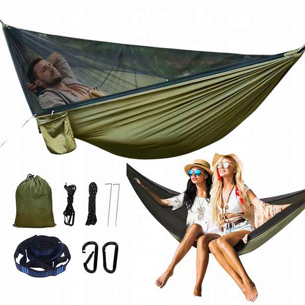 Turistická Hamaka S Moskytiérou Bushcraft Survival Ultra Lehká 290x140cm