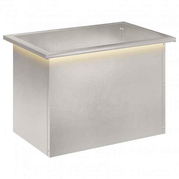vidaXL Zahradní truhlík s LED osvětlením Stříbrná 40 × 60 × 40 cm
