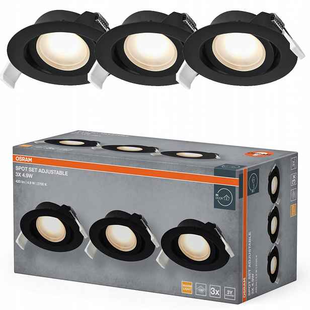 3x Stropní Led svítidlo 4.9W 190lm 2700K stmívatelné Osram