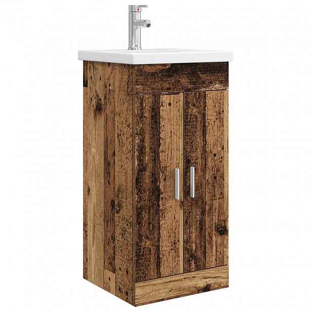 vidaXL Koupelnová skříňka se dřezem Staré dřevo 42 x 40 x 84,5 cm
