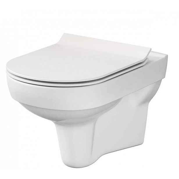 Cersanit City - Závěsné WC se sedátkem SoftClose, CleanOn, bílá K701-143