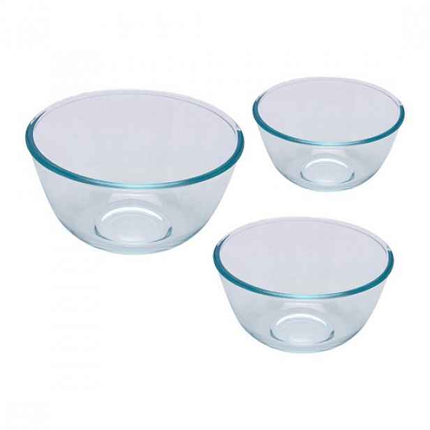 Sada 3 misek, vyrobeno z žáruvzdorného skla - PYREX