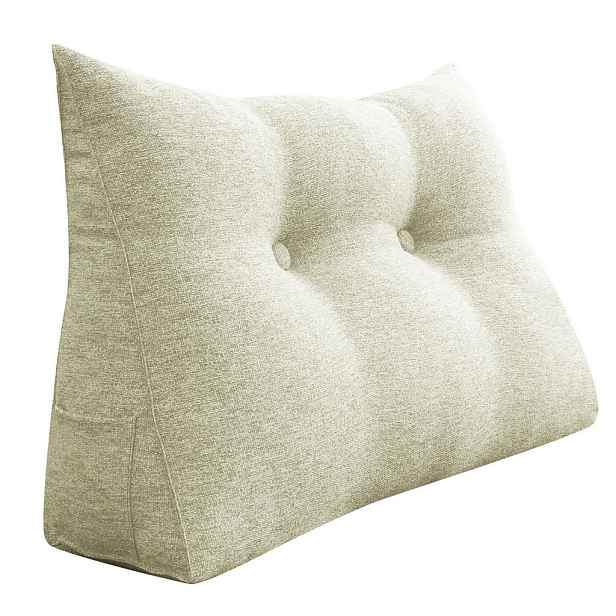 Vercart ČTECÍ POLŠTÁŘ na postel vzhled lnu Bílý 60 cm