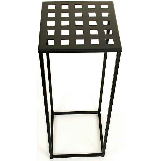 Držák Na Květináč stojící kovový ažurový Černý 60 cm 1 police 22 x 22 cm