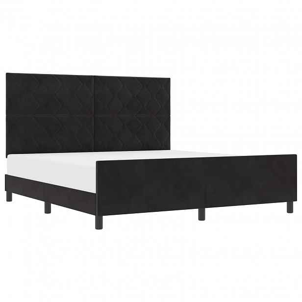 vidaXL Postel s boxspringem s čelo Černá 180 x 200 cm samet