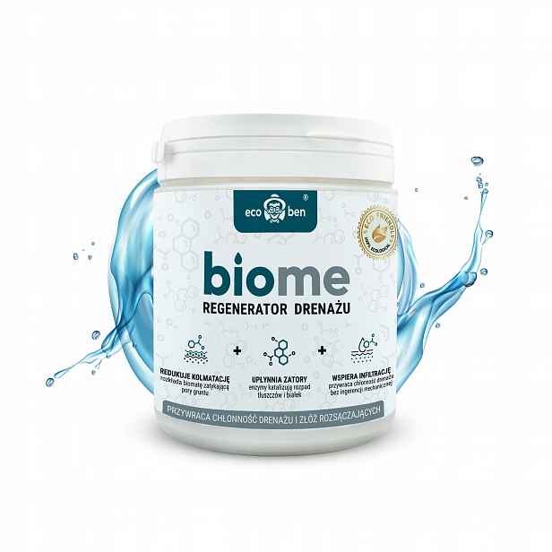 Biopřípravek regenerátor drenáže BioMe obnovuje savost půdy o hmotnosti 0,6 kg