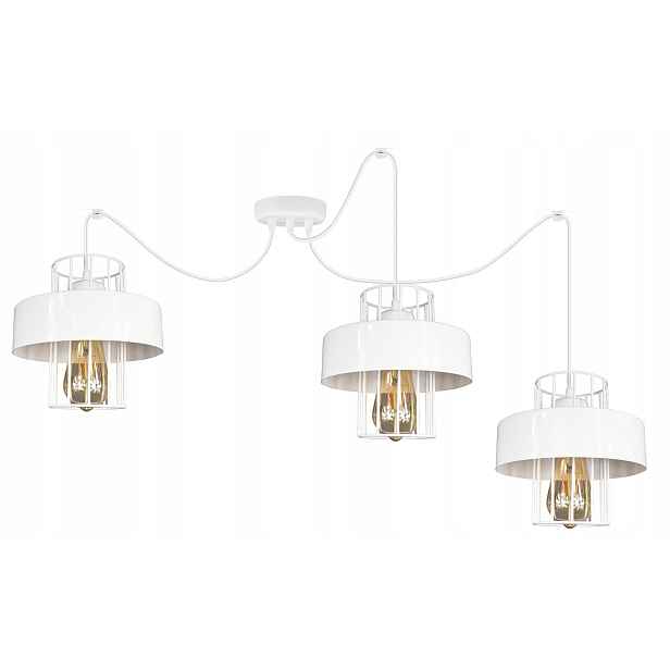 Lustr Závěsná Lampa Pavouk Loft Prestige 3 Bílá